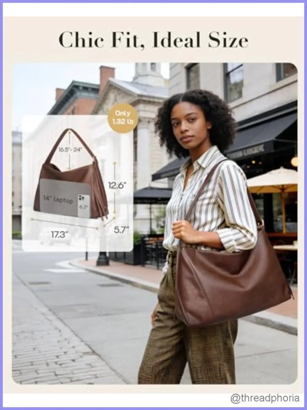 Hobo Bag for Women Leather Shoulder Handbag Tote Purse